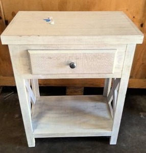 lot 45 image: Small white decororitive night stand