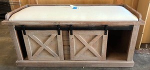 lot 50 image: Rustic bench with storage