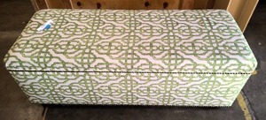 lot 54 image: white and green dcorative padded chest