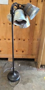 lot 60 image: Floor lamp with metal shades