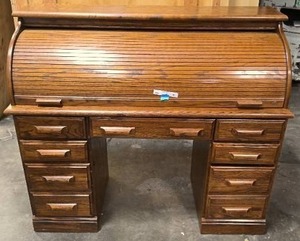 lot 86 image: vintage roll top desk