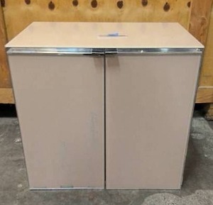 lot 97 image: Small glass and wood cabinet