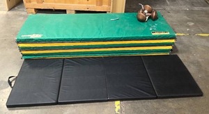 lot 111 image: exercise matts and weights
