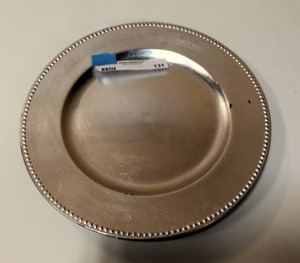 lot 131 image: 6 decorative silver plastic plates