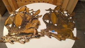 lot 142 image: Large decorative plastic ship art