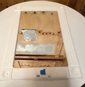 lot 151 image: White framed mirror 22x31