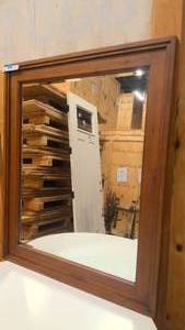 lot 152 image: Solid wood mirror 33x40