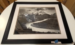 lot 157 image: Black frammed and matted river landscape 30x26