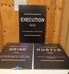 lot 158 image: Set of canvas wrapped motivational prints 19.5x 27.5