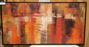 lot 160 image: Large absract canvas in black frame 61x31