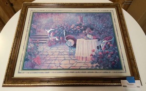 lot 162 image: Gold and brown framed and matted Rosegarden painting 31x25