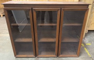 lot 178 image: Low boy solid wood glass cabinet
