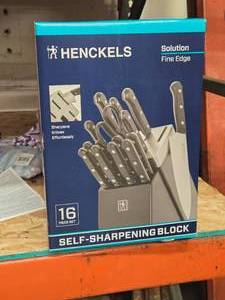 lot 438 image: Henckels Solution Fine Edge Knife Set Self Sharpening Block 16-piece (in original packaging)