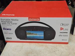 lot 485 image: Aiwa Portable Media Boombox with TV Tuner (in original packaging)