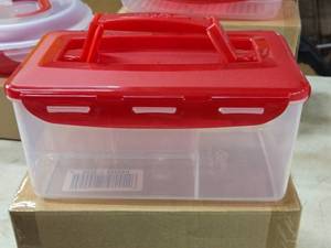 lot 550 image: Lock n Lock Plastic Storage Container with Multiple Pull-Out Storage and Carry Handle