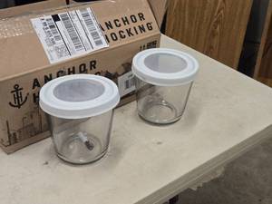 lot 564 image: Lot of (2) Anchor Hocking Glass Storage Container with Lid