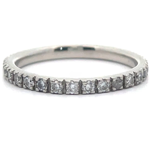 lot 25 image: 0.60 Carat Natural Diamond 12 Eternity Stacking Ring in 14k White Gold