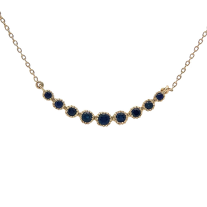 lot 17 image: Natural Sapphire Curved Adjustable Necklace in 14k Yellow Gold VIDEO