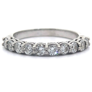 lot 15 image: 0.61 Carat Natural Diamond Half-Eternity Ring in Platinum VIDEO