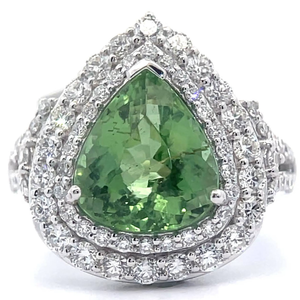 lot 10C image: 5.30 Carat RARE Paraiba Tourmaline & Natural Diamond Halo Ring in Platinum w GIA Report VIDEO