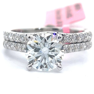 lot 6 image: NEW 2.80 Carat Diamond Engagement & Wedding Ring 2-Piece Bridal Set in 14k White Gold w Report VIDEO