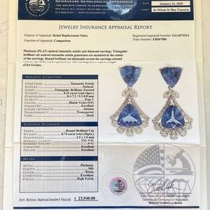 8.99 Carat Natural Tanzanite & Diamond Double Chandelier Earrings in Platinum w/ Report *VIDEO*