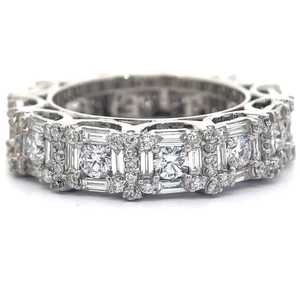 lot 3 image: 3.68 Carat Natural Diamond Full Eternity Band in 18k White Gold w $17,500 Appraisal VIDEO