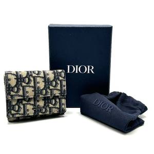 lot 10I image: Christian Dior Oblique Canvas Trifold Wallet Pre-Owned Retail $650
