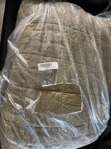 lot 56 image: French Linen Box Stitch Quilt, KingCal King, Moss