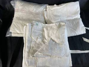 lot 70 image: 100 Percent French Linen King Bedskirt and Linens