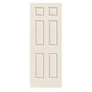 lot 6 image: JELD-WEN 30 in. x 80 in. 6 Panel Colonist Primed Textured Molded Composite Interior Door Slab Customer Returns See Pictures