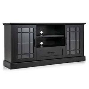 lot 7 image: Gymax Farmhouse TV Stand for TVs up to 70 Media Center wGlass Doors Cubbies & Drawer  Customer Returns See Pictures