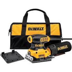 lot 39 image: DEWALT 2.3 Amp Corded 14 Sheet Palm Grip Sander Kit with Contractor Bag Customer Returns See Pictures
