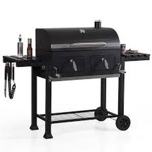 lot 45 image: PHI VILLA Heavy-duty Outdoor Barrel Charcoal Grill in Black Customer Returns See Pictures