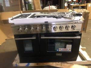 lot 30 image: Danska Sweden Professional Series 48 inch Freestanding Gas Range Stove Damaged Customer Returns See Pictures
