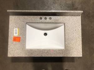 lot 57 image: Caramel Cultured Marble Top  Customer Returns See Pictures