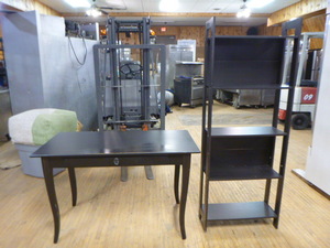 lot 88 image: Table and Bookshelf