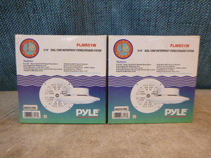 lot 90 image: 2 Boxes of 2 Pyle 5 14 Dual Cone Waterproof Stereo Speaker Systems