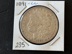 lot 1 image: 1891-CC Morgan Dollar ONLY 1,618,000 Minted