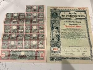 lot 44 image: German War Bond From WWI