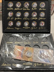 lot 50 image: Baseball All Time Legends Colorized Quarters