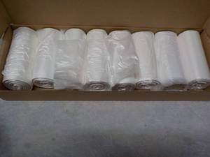lot 47 image: 8 Rolls 33 Gallon Clear Trash Bags...