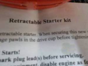 lot 103 image: Retractable Starter Kit...