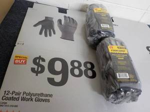 lot 177 image: 24 pair Size Large Firm Grip Polyur...