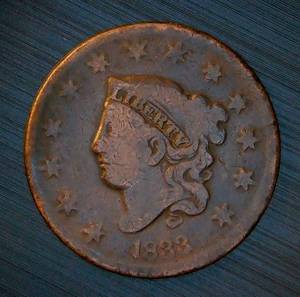 1833 Coronet Head Large Cent VG