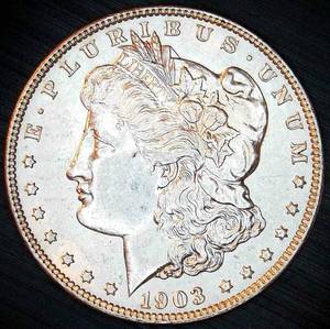 lot 7 image: AUBU 1903 P Morgan Dollar, Original Surfaces wNear Full Luster