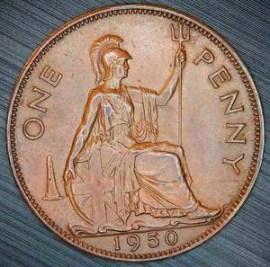 lot 16 image: Key Date 1950 UK Penny AU Original Surfaces - Only 240K minted