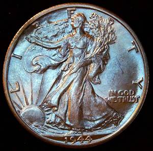 lot 27 image: Uncirculated 1944 Walking Liberty Half Dollar, Original Surfaces, Full Mint Luster