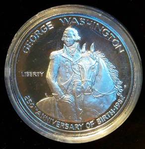 lot 34 image: Proof 1982 Washington 250th Anniv Silver Half Dollar in Sealed Capsule