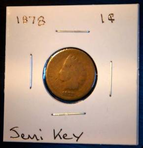 lot 38 image: Semi-Key 1878 Indian Head Penny